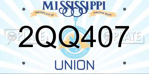 2QQ407 Mississippi License Plate