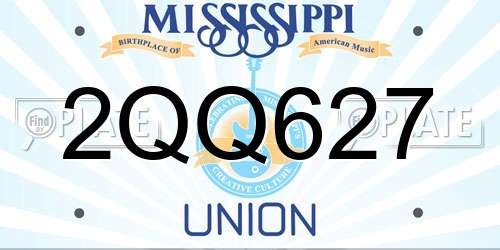 2QQ627 Mississippi License Plate