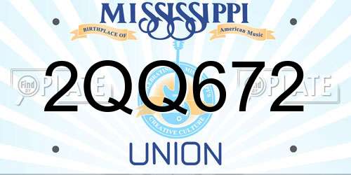 2QQ672 Mississippi License Plate