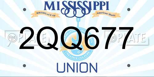 2QQ677 Mississippi License Plate