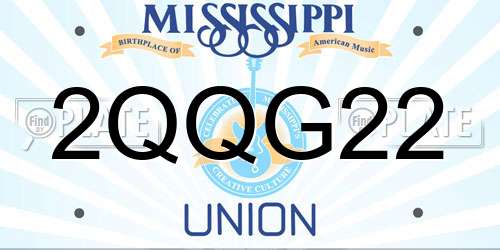 2QQG22 Mississippi License Plate
