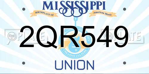 2QR549 Mississippi License Plate