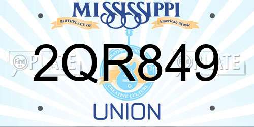 2QR849 Mississippi License Plate