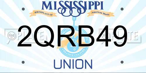 2QRB49 Mississippi License Plate