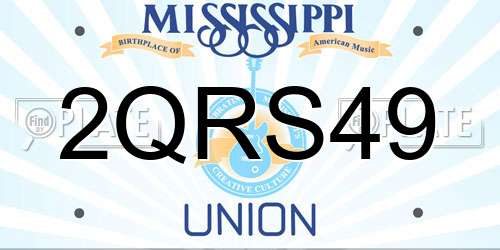 2QRS49 Mississippi License Plate