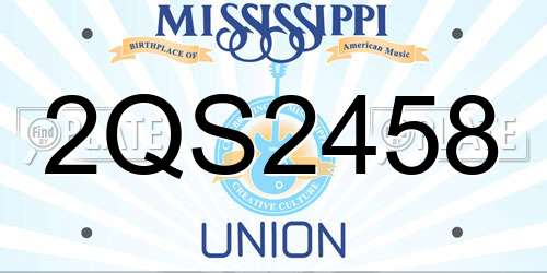 2QS2458 Mississippi License Plate