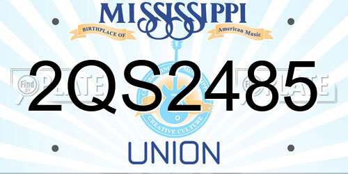 2QS2485 Mississippi License Plate