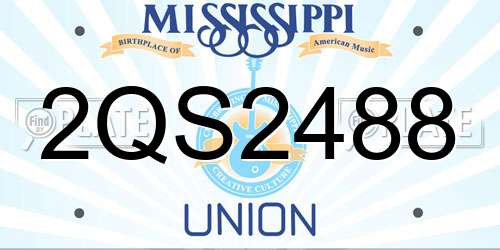 2QS2488 Mississippi License Plate