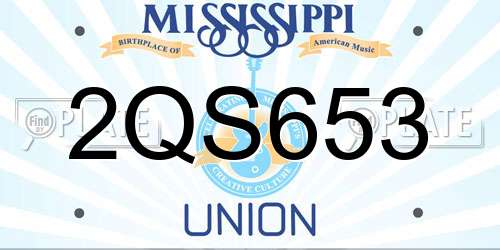 2QS653 Mississippi License Plate