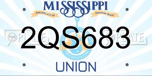 2QS683 Mississippi License Plate