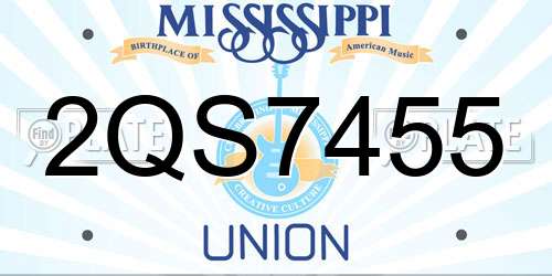 2QS7455 Mississippi License Plate