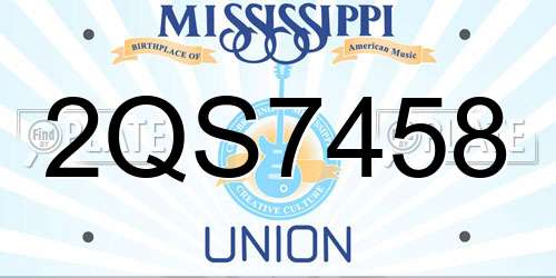 2QS7458 Mississippi License Plate