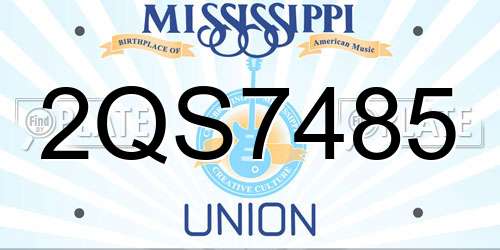 2QS7485 Mississippi License Plate