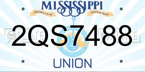 2QS7488 Mississippi License Plate