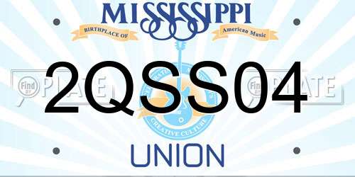 2QSS04 Mississippi License Plate