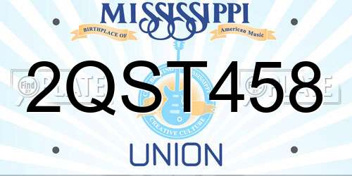 2QST458 Mississippi License Plate