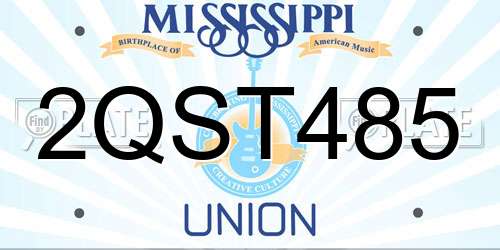 2QST485 Mississippi License Plate
