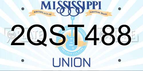 2QST488 Mississippi License Plate