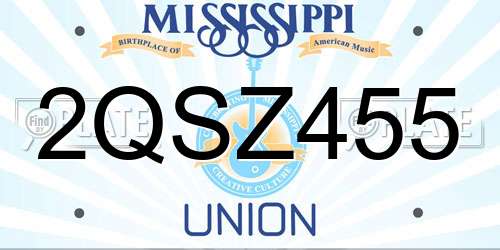 2QSZ455 Mississippi License Plate