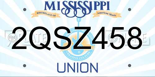 2QSZ458 Mississippi License Plate