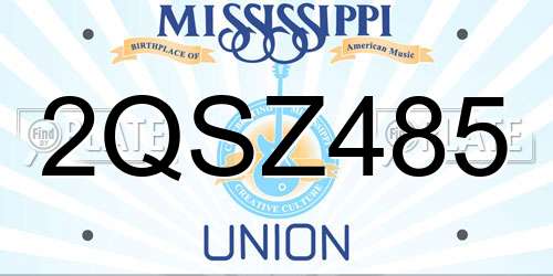 2QSZ485 Mississippi License Plate