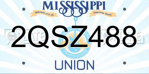 2QSZ488 Mississippi License Plate