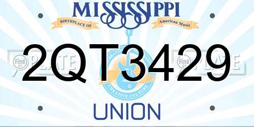 2QT3429 Mississippi License Plate