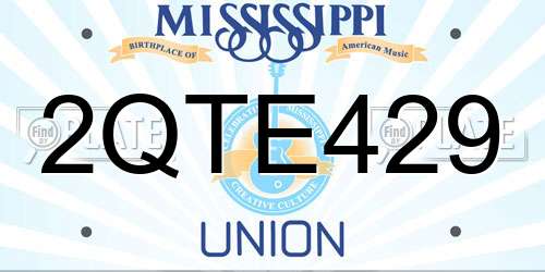2QTE429 Mississippi License Plate