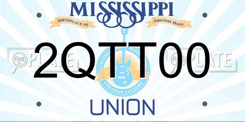 2QTT00 Mississippi License Plate