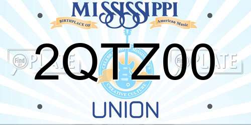 2QTZ00 Mississippi License Plate