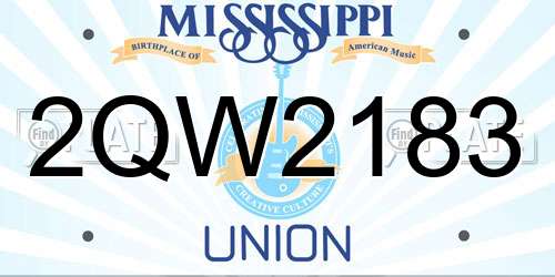 2QW2183 Mississippi License Plate
