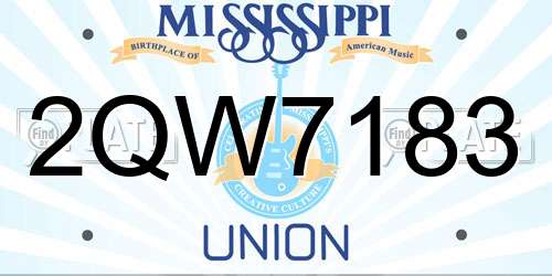 2QW7183 Mississippi License Plate