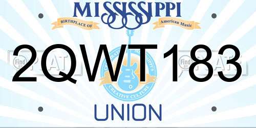 2QWT183 Mississippi License Plate