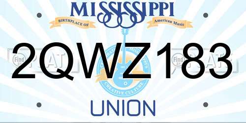 2QWZ183 Mississippi License Plate