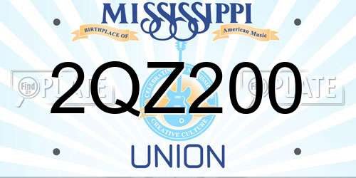 2QZ200 Mississippi License Plate