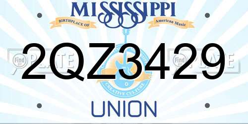 2QZ3429 Mississippi License Plate