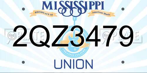 2QZ3479 Mississippi License Plate