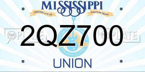2QZ700 Mississippi License Plate