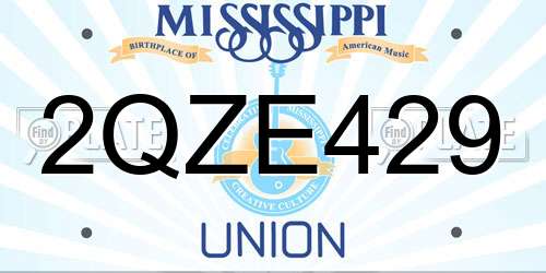 2QZE429 Mississippi License Plate