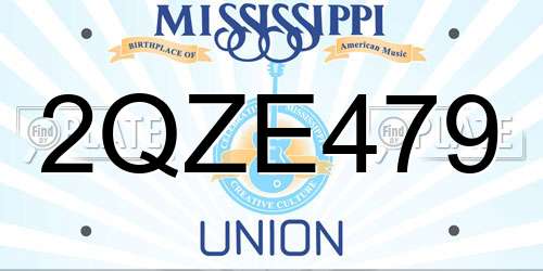 2QZE479 Mississippi License Plate
