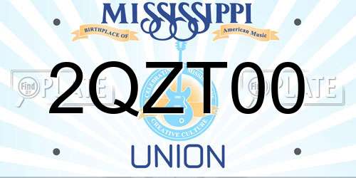 2QZT00 Mississippi License Plate