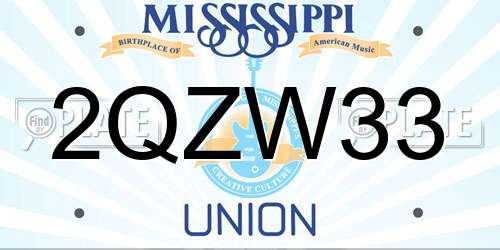 2QZW33 Mississippi License Plate