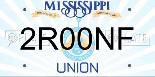 2R00NF Mississippi License Plate