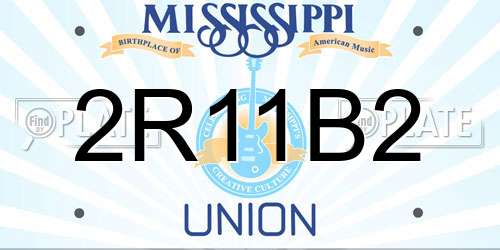 2R11B2 Mississippi License Plate