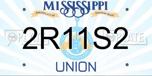 2R11S2 Mississippi License Plate