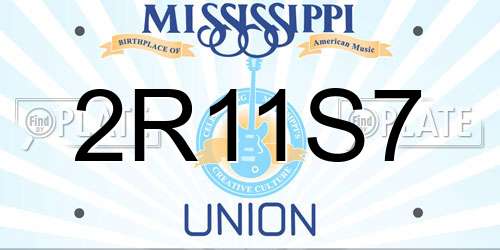 2R11S7 Mississippi License Plate
