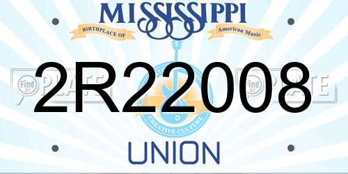 2R22008 Mississippi License Plate