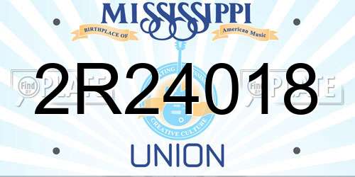 2R24018 Mississippi License Plate