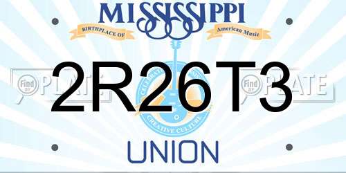 2R26T3 Mississippi License Plate