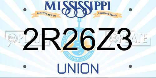 2R26Z3 Mississippi License Plate